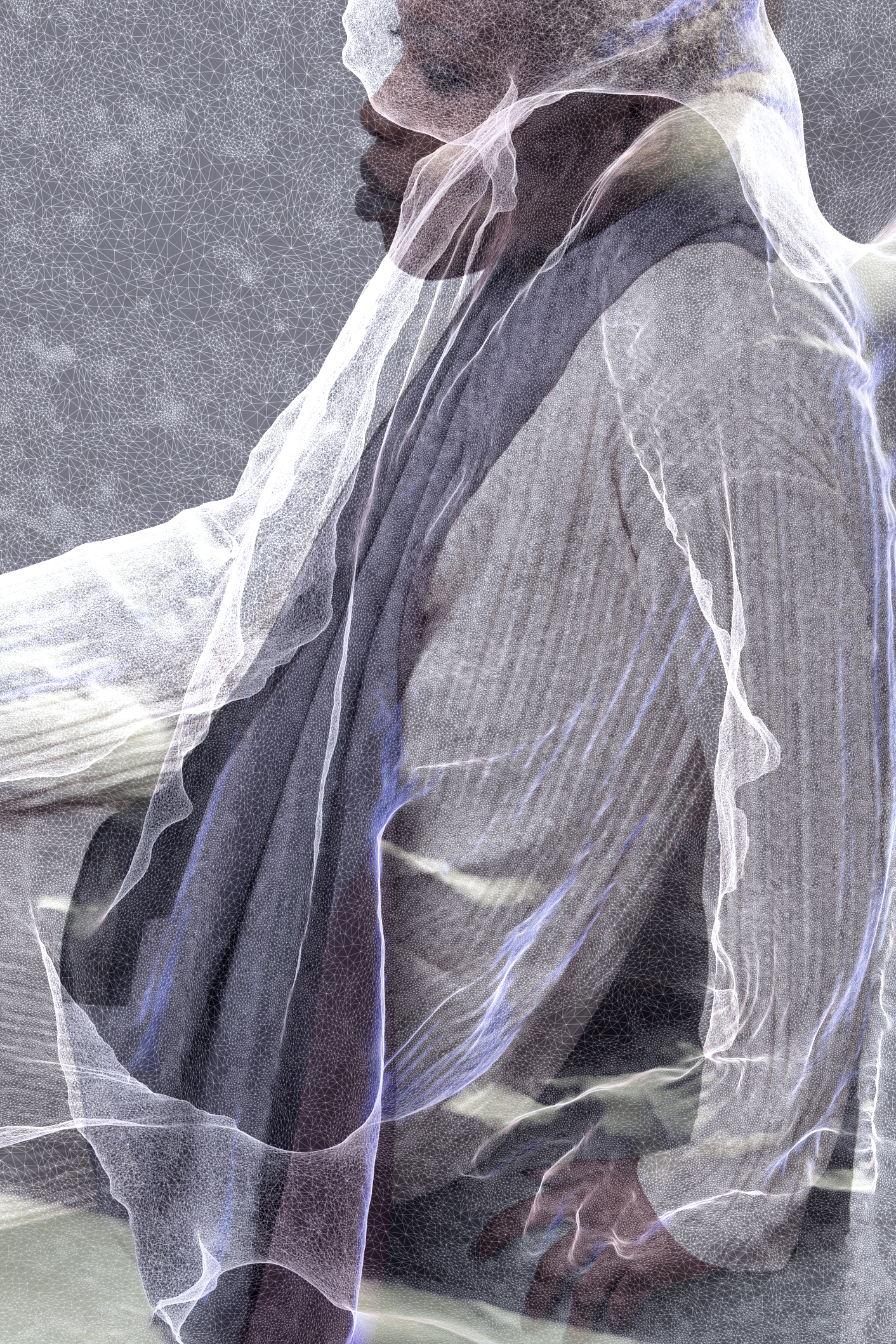 Digital styling and photogrammetry project by Convivial Studio, featuring model Valerie Mevegue.